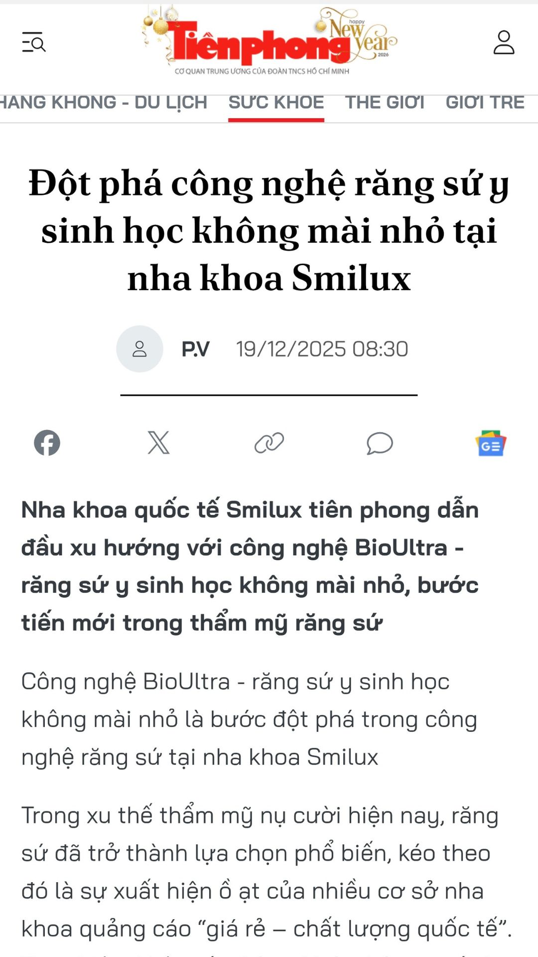 Báo tiền phong nói gì về Smilux