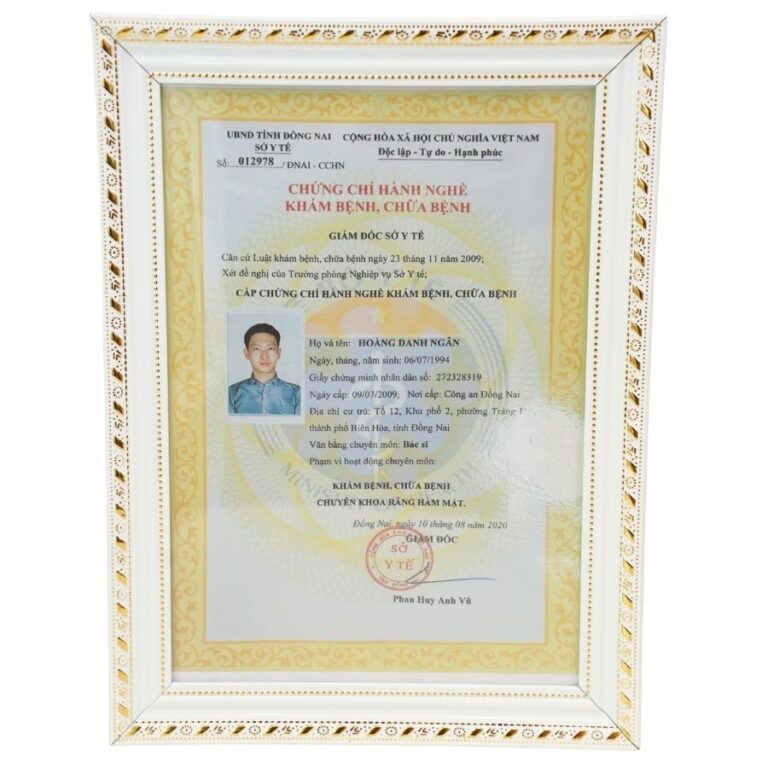 Hoàng Danh Ngân chứng chỉ hành nghề khám chữa bệnh Hoang Danh Ngan medical practice certificate