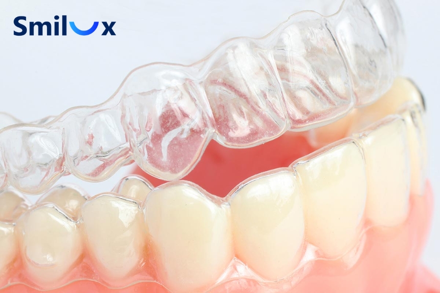 Niềng răng trong suốt sử dụng các khay niềng bằng nhựa trong suốt được thiết kế riêng Niềng răng trong suốt sử dụng các khay niềng bằng nhựa trong suốt được thiết kế riêng