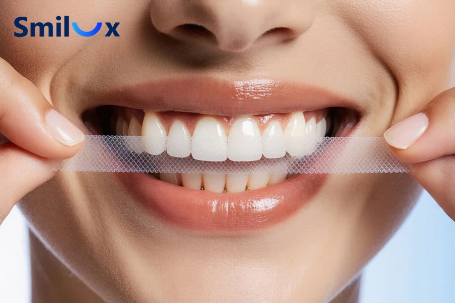 Phương pháp làm trắng răng tại nhà bằng miếng dán Phương pháp làm trắng răng tại nhà bằng miếng dán