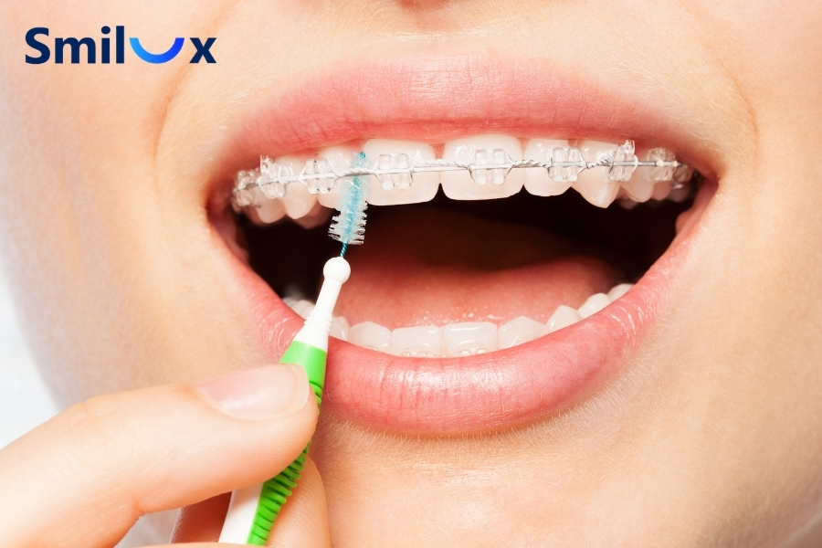 Niềng răng bị vàng răng thường do mảng bám quanh mắc cài chưa được làm sạch kỹ Niềng răng bị vàng răng thường do mảng bám quanh mắc cài chưa được làm sạch kỹ